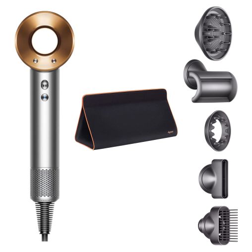 Фен Dyson Supersonic HD07 (медный) с 5 насадками и черным дорожным чехлом
